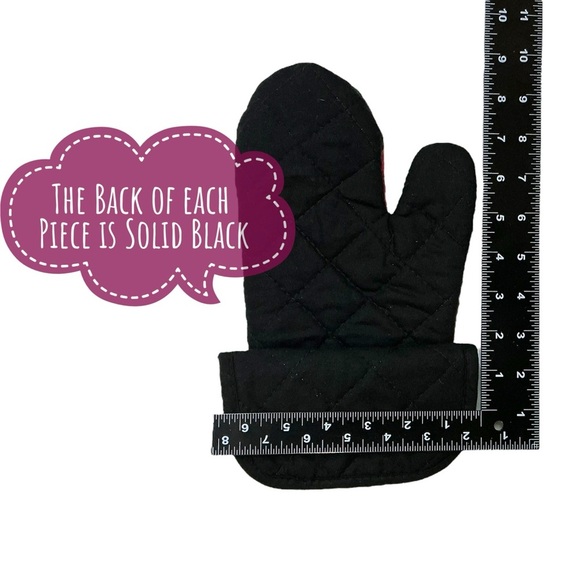 Holiday Deer Argyle Cotton Oven Mitt Potholder Set Christmas Winter Seasonal - Picture 5 of 16